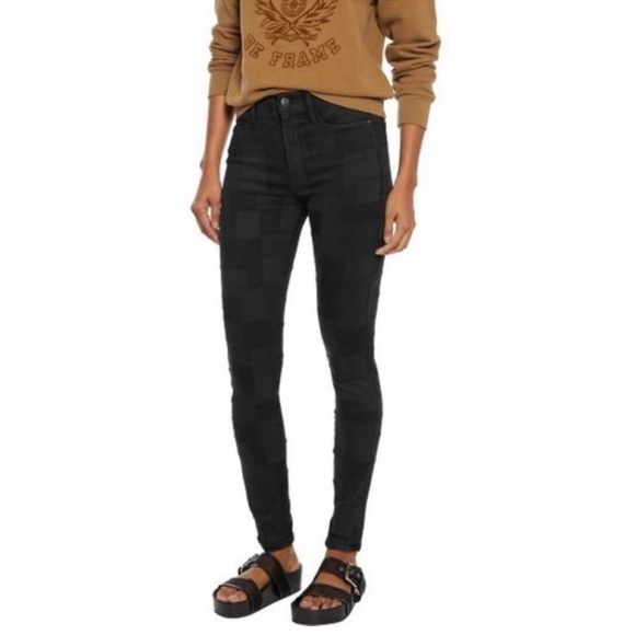 Frame Le High Skinny Patchwork black high rise jeans - Picture 1 of 8